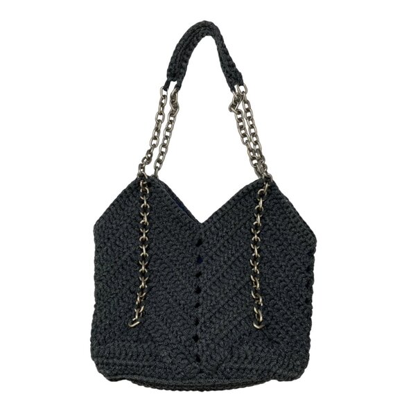 Belier Belier Shoulder Bag Purse Blue Crochet Woven Chain Bohemian Spring Summer - Picture 1 of 12